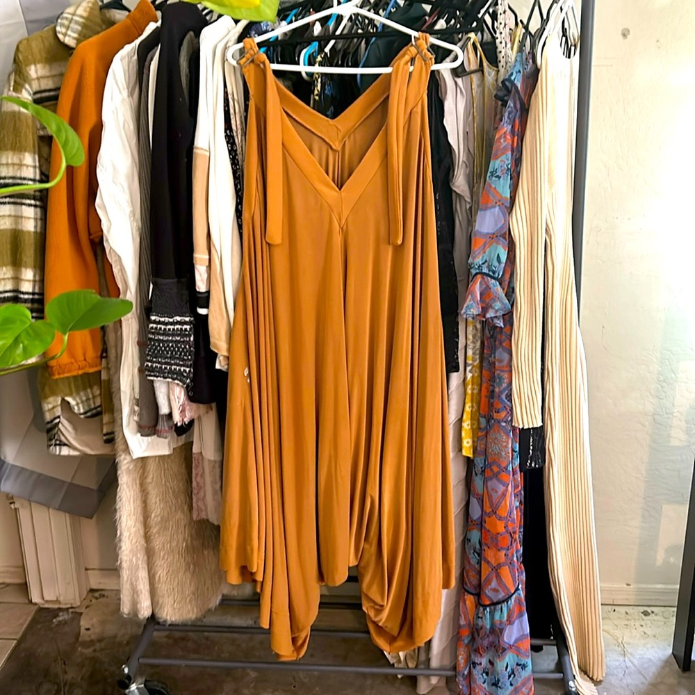 Free people movement XS jumpsuit orange